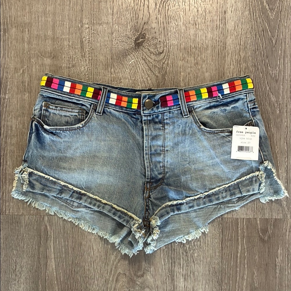NWT! Free People Festival Denim Short Vibe Blue